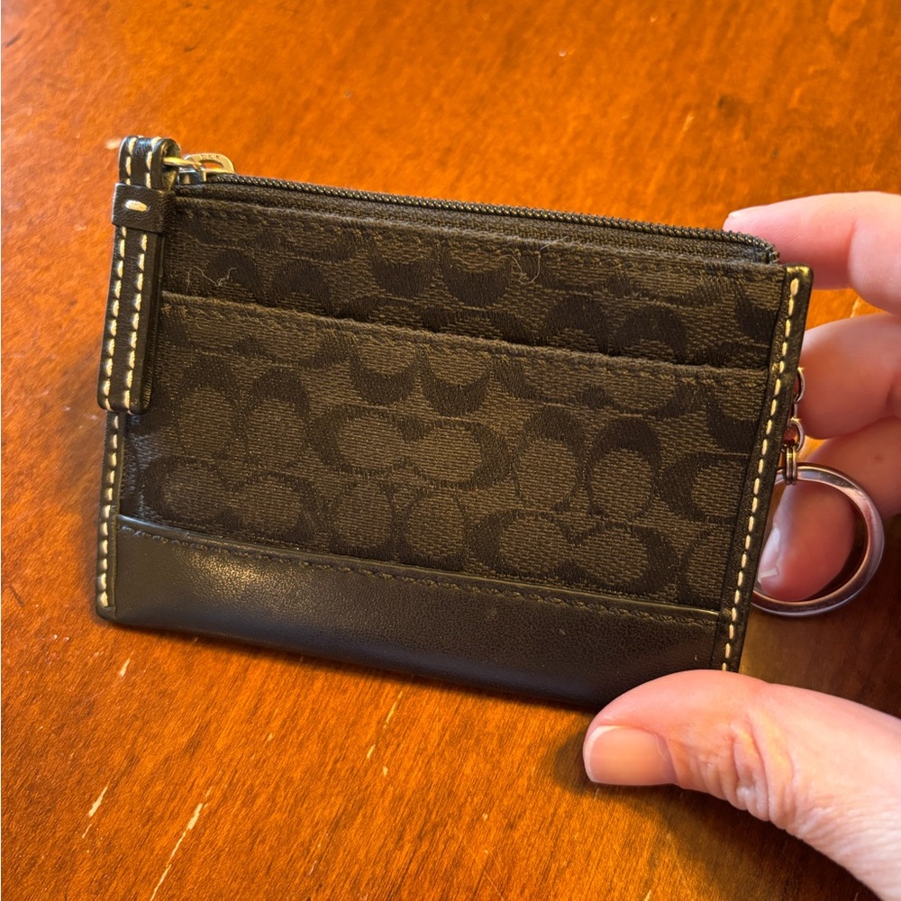 Coach Black and Brown Card Holder